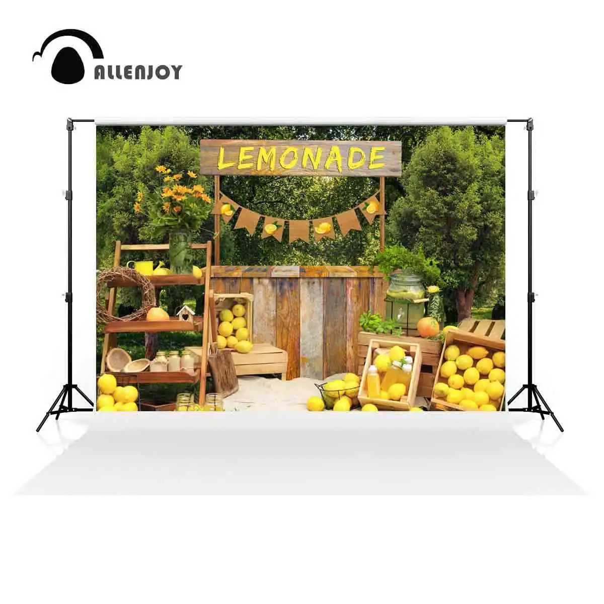 Allenjoy Summer Lemon Yellow Photo Backdrop