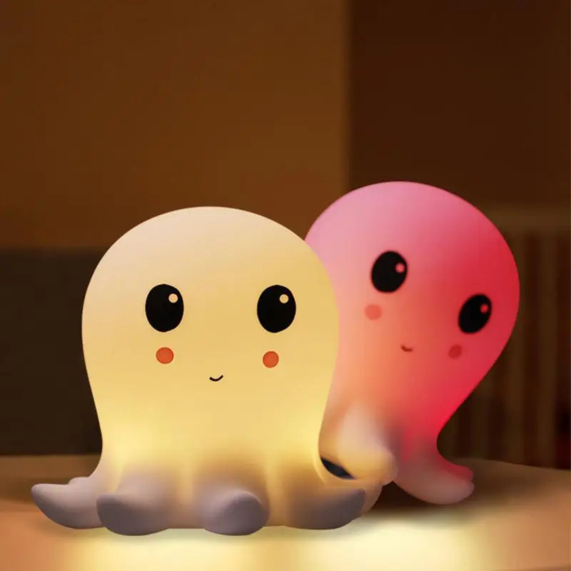 

Octopus Lamp Touch Sensor Fun Animal Light Color Changing Baby Silicone Nightlight Kids Night Lights Octopus Cartoon Bedside LED