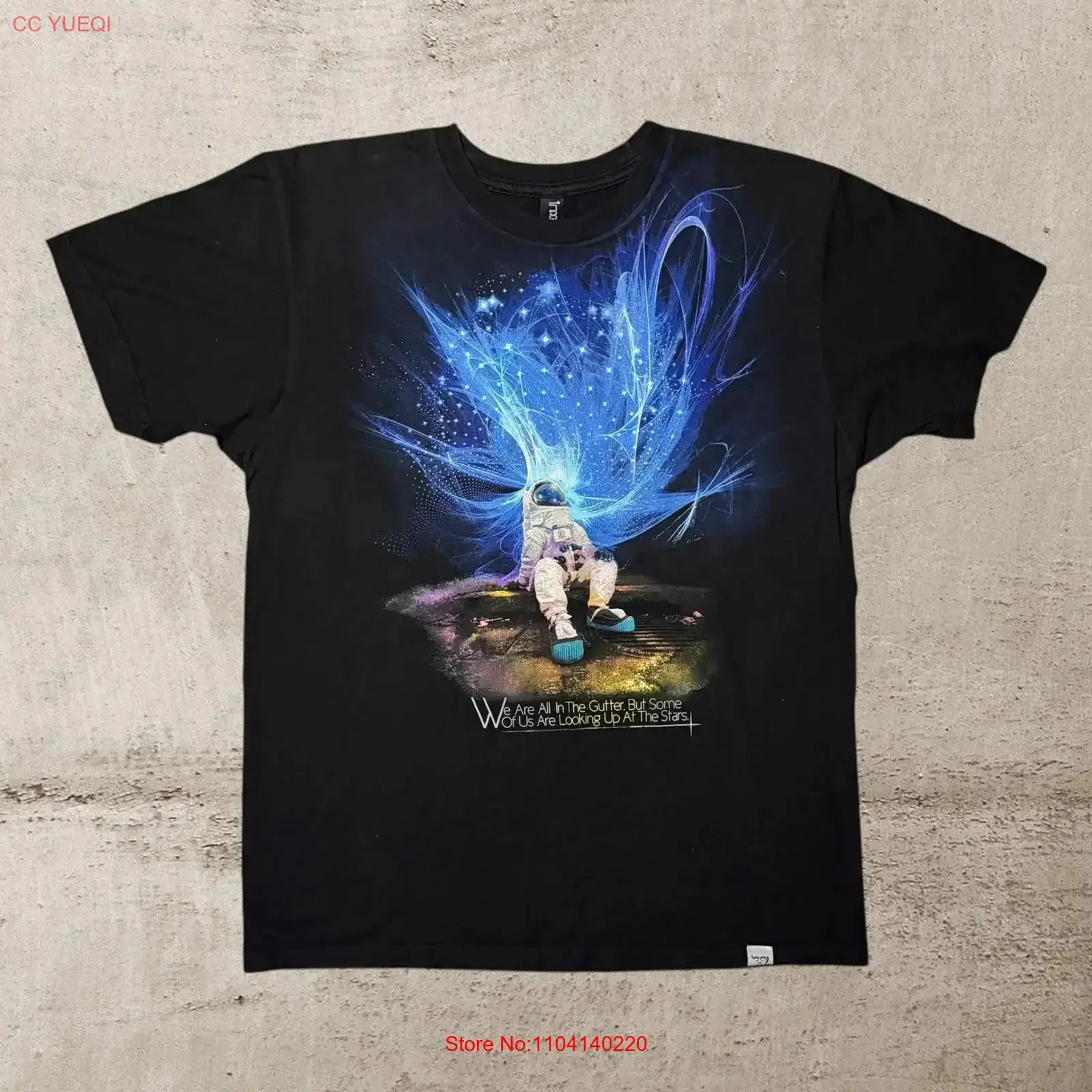 Imaginary Foundation T Shirt Mens Medium Black Gutter Spaceman Galaxy  vintage Washed Top For Everyday Wear graphic Breathable