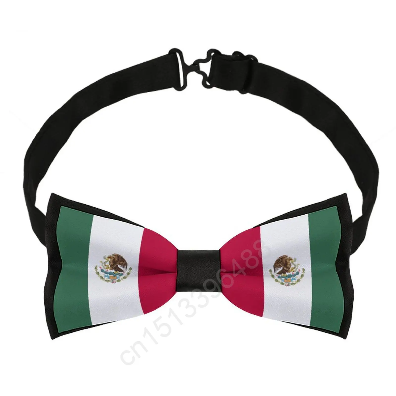 新しいポリエステルメキシコ旗ボウタイ男性のファッションカジュアルメンズ蝶ネクタイクラバットネックウェア用ウェディングパーティースーツネクタイ
