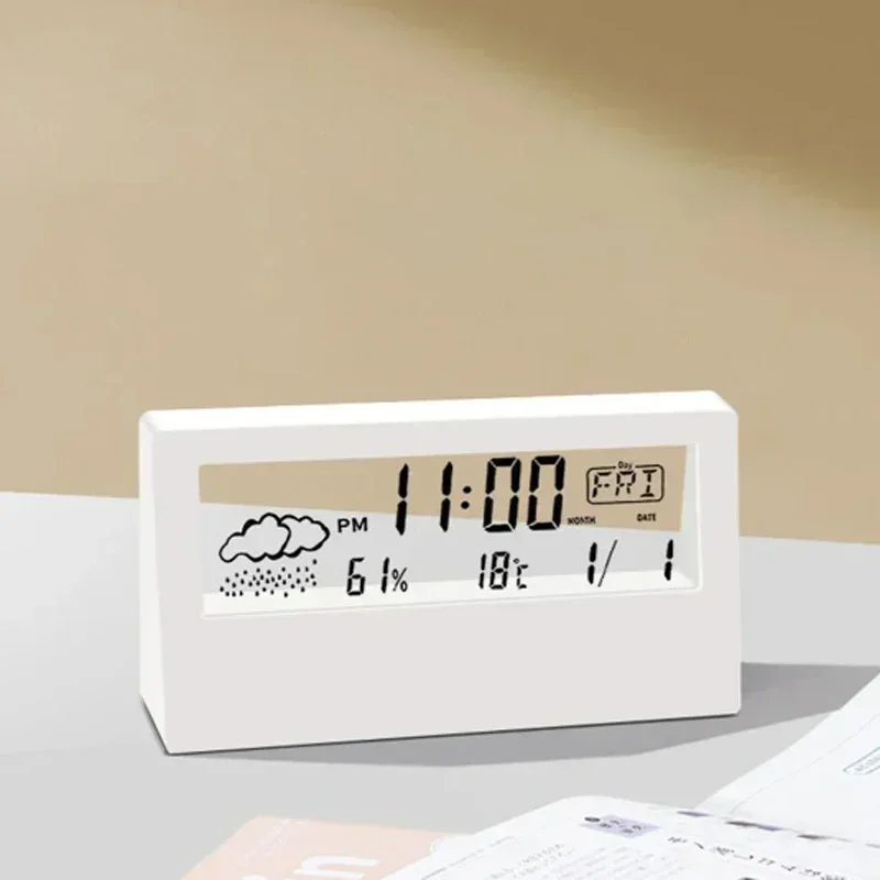 For Home with Alarm Clock LED Thermometer Thermo-Hygrometer Multifunction Electronic Temperature Humidity Meter Weather Station