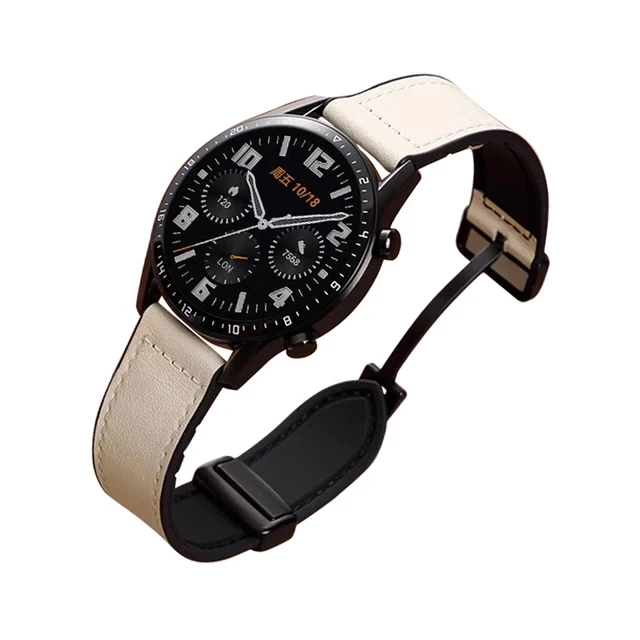 Leder-Silikonarmband für Samsung Galaxy Watch 4, 5, 6, 7, 40 mm/44 mm, Magnetband für Galaxy Watch 4/6 Classic 43 47 mm 42 46 mm – Detail 6