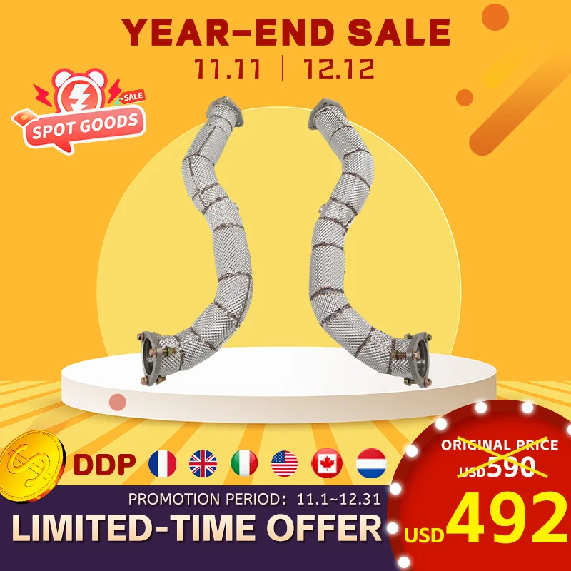 

11.11 ING Performance ss304 Catless Downpipe for Porsche 718 GT4 RS 4.0t Tube Exhaust System