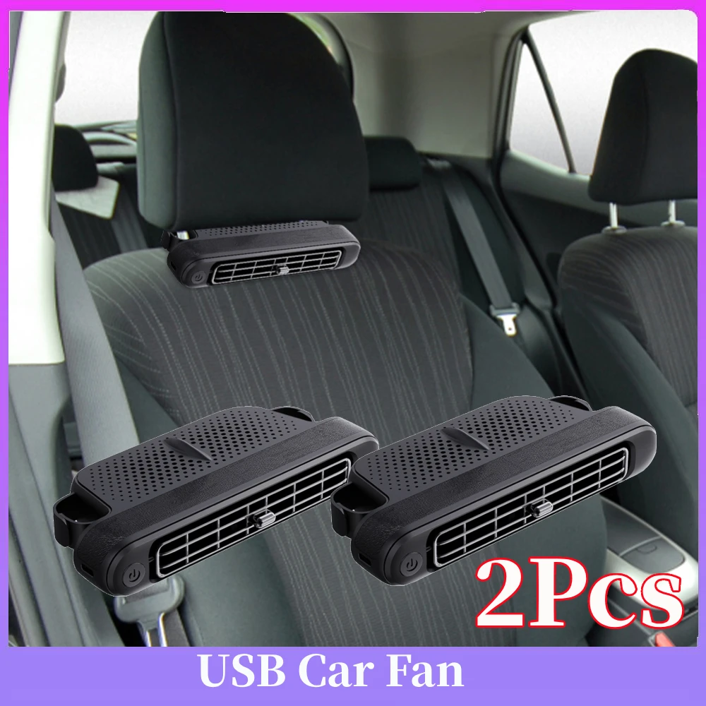

2Pcs USB Car Cooling Fan for Backseat 3 Speeds Air Circulation Fan 5V/2A Ventilation Fan for Mini Cars RVs Sedans