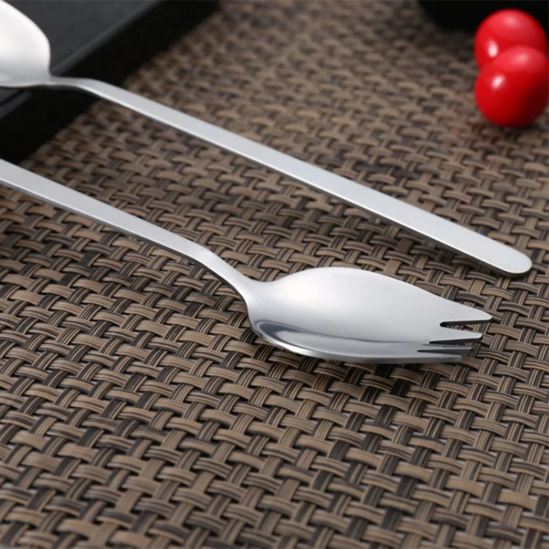 304 Stainless Steel Fork Household Spork Spoon One Salad Spoon Cake Fruit Fork Western Fork Tableware