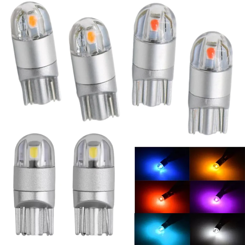 2/10pc Car LED T10 Bulbs W5W Canbus 3030SMD for Car Parking Position Lights Reading Dome Lamp License Plate Light Bulb White Red