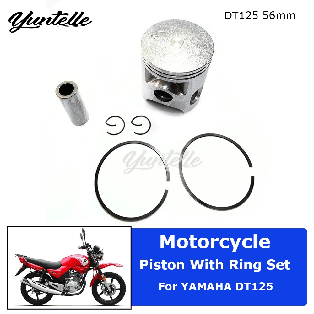 

56mm Engine Cylinder Piston Pin Rings Kit Set For YAMAHA DT125 DT 125 DT125R Motorcycle Accessories STD +25 +50 +75 +100 Bore