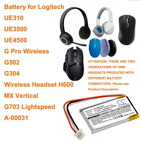 Аккумулятор Cameron Sino 180 мАч для Logitech H600