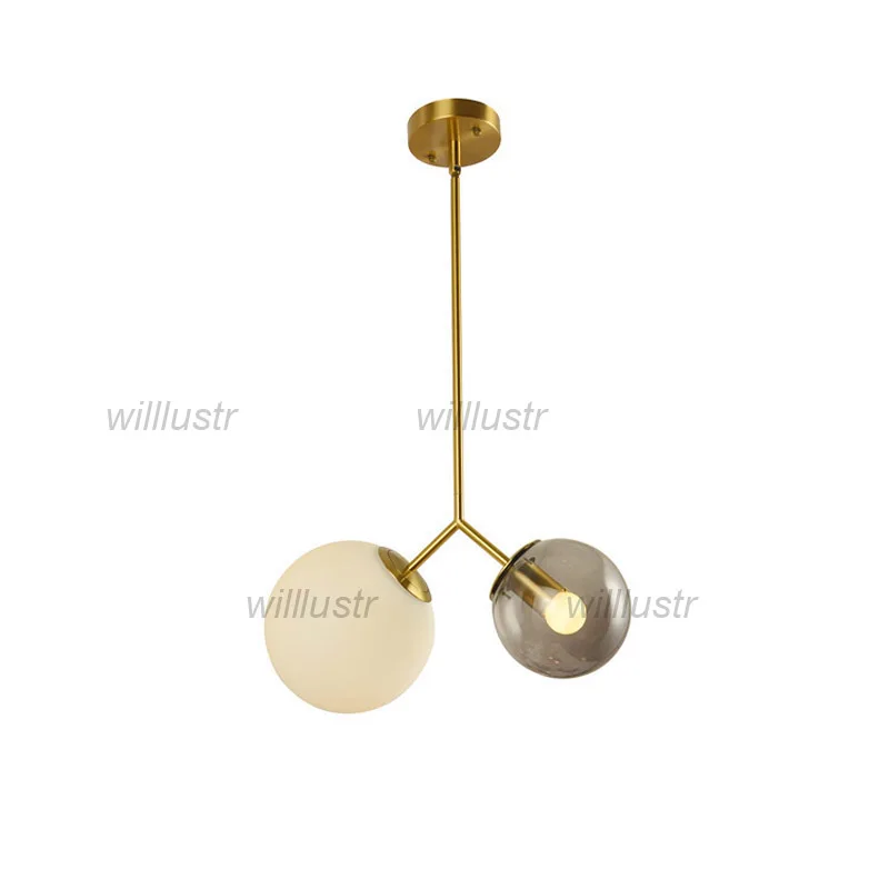 Glass Globe Pendant Lamp Creative Cherry Suspension Light Hotel Store Cafe Bar Dining Bedroom Metal Hanging Ceiling Chandelier