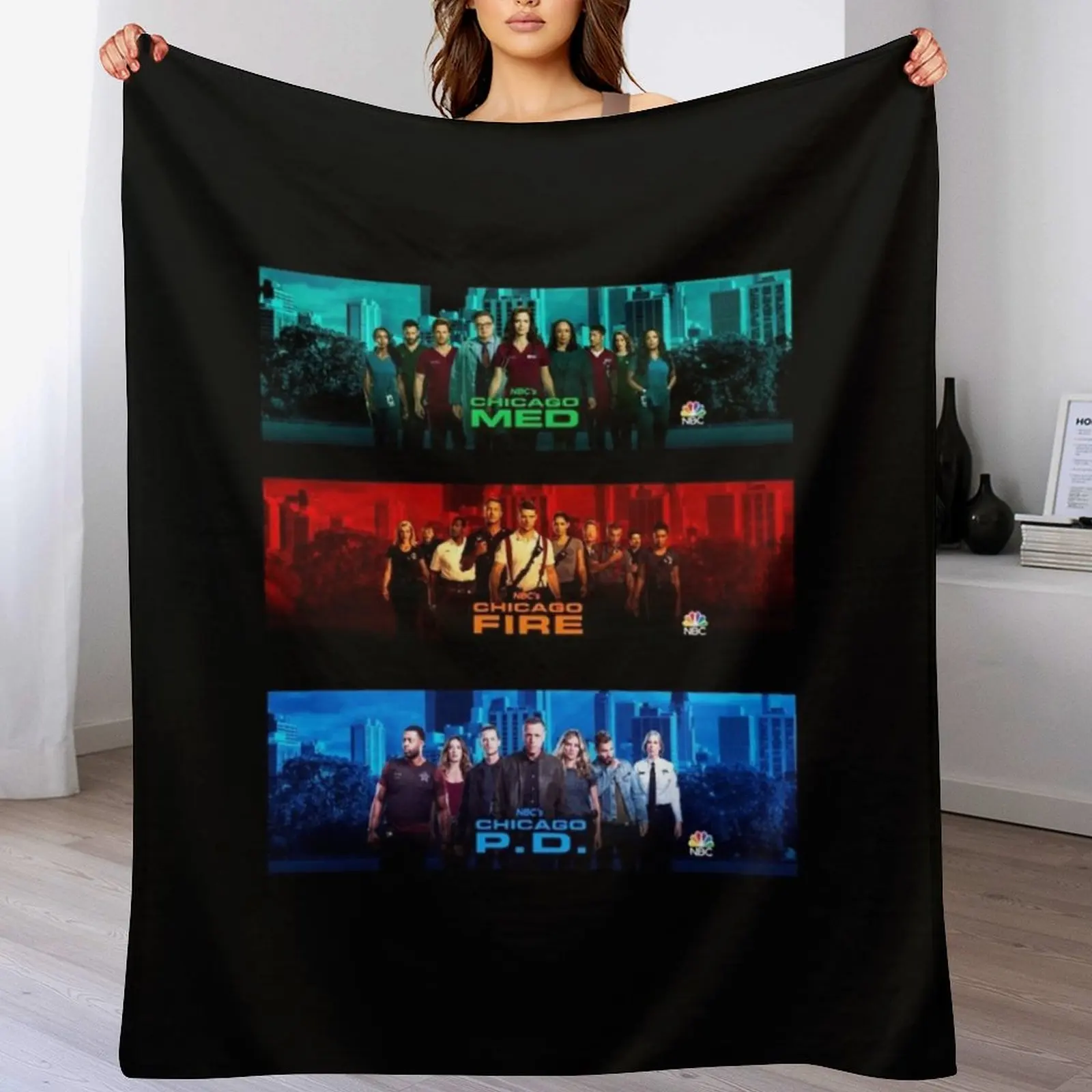 

Chicago pd fire med Throw Blanket Picnic Flannel Fabric Bed Fashionable Sofa Throw Blankets