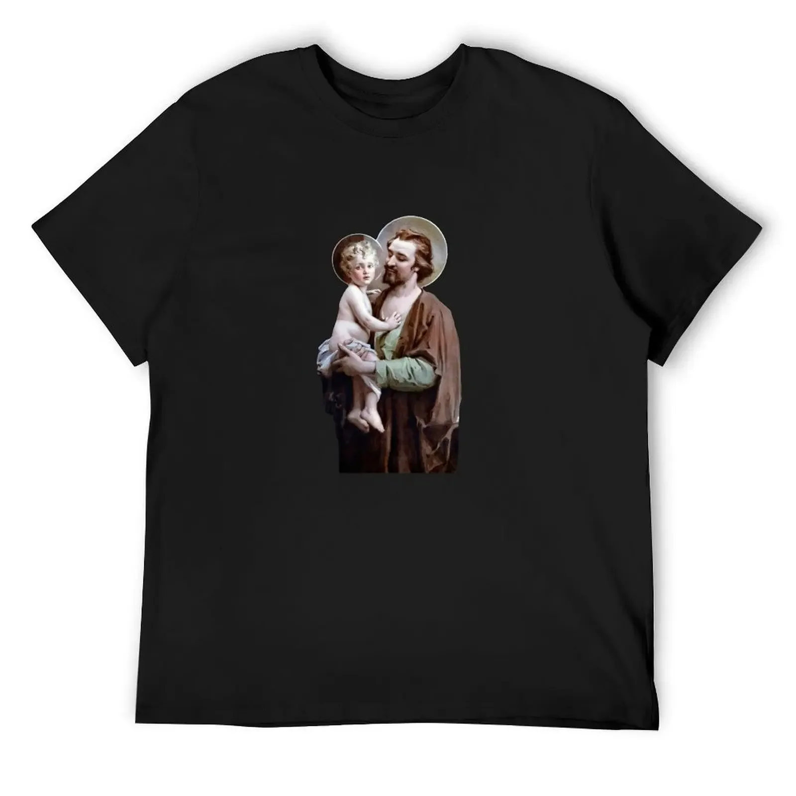 

Saint Joseph and baby Jesus (transparent background design) T-Shirt boys animal print Blouse men clothing