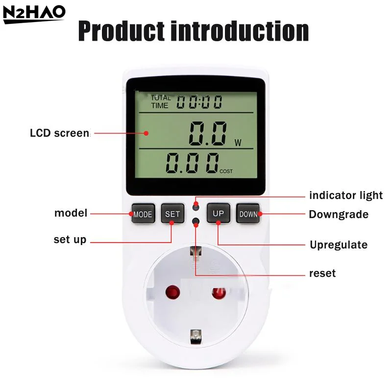 1 قطعة مقبس قياس الطاقة الأبيض الأوروبي والولايات المتحدة ، مقبس القياس الذكي ، الجهد غير الخلفي ومقياس الأمبير #4