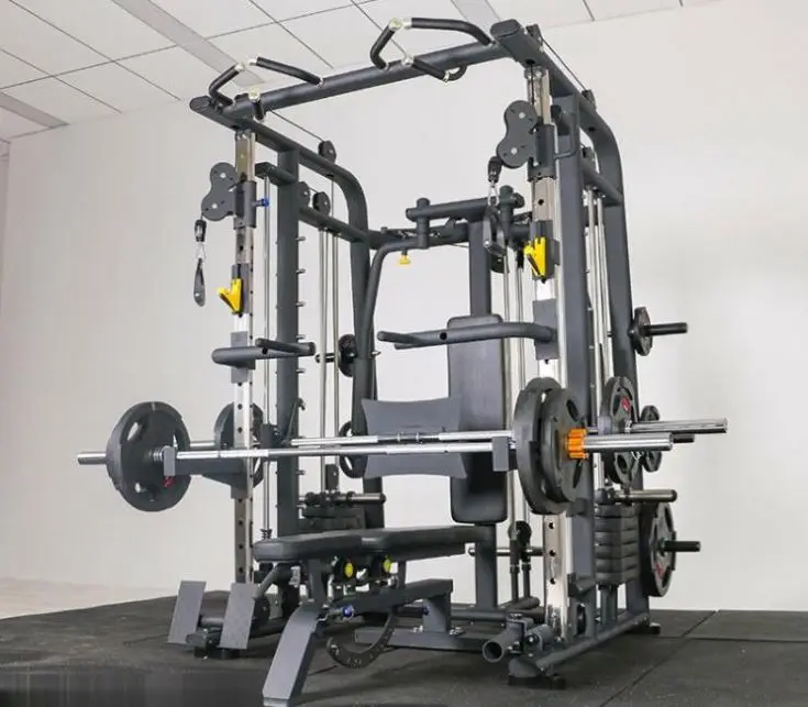 Longotech Multi Functional Smith Machine Gym Equipment Training Cable Squat Power Rack