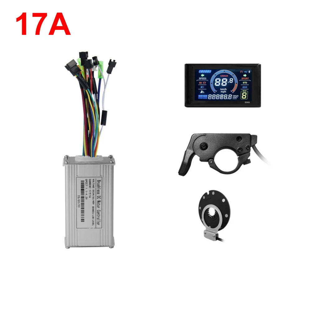s966-color-screen-lcd-display-17a-26a-30a-sine-wave-controller-kit-with-throttle-and-assist-lever-for-24v-36v-48v-electric-bi