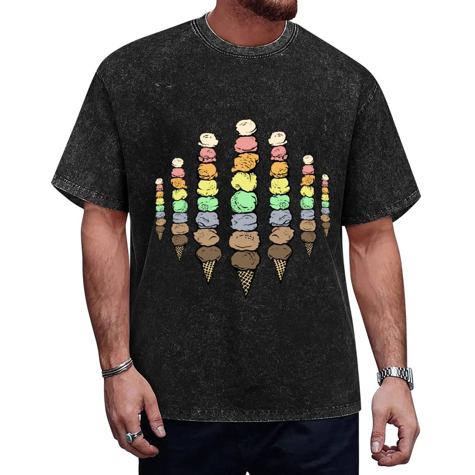 

Giant Rainbow Ice Cream Cones - Multiple T-Shirt Anime t-shirt sublime t shirts for men