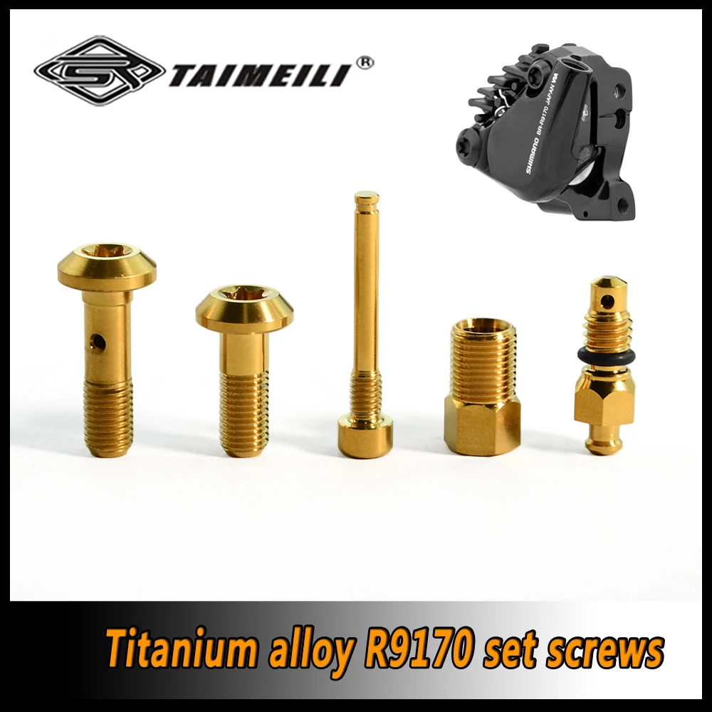 TAIMEILI GR5 TC4 Titanium Alloy Brake Caliper Clamp Screw Kit,  Compatible with Shimano R9170 Brake modification