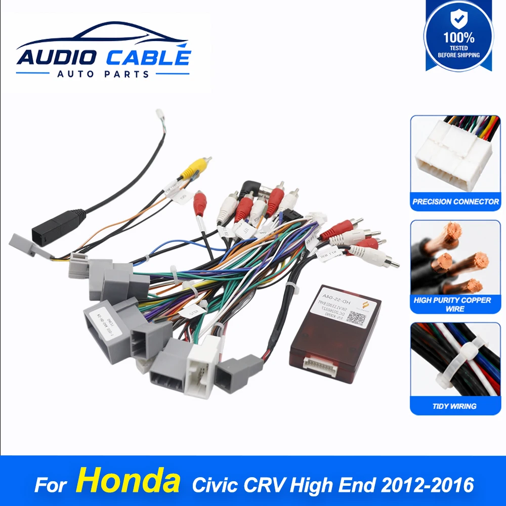 Android Car Stereo Harness Cables Canbus For Honda Civic 2012‑2014 CRV 2012‑2016 High End Radio CD DVD Audio Wiring