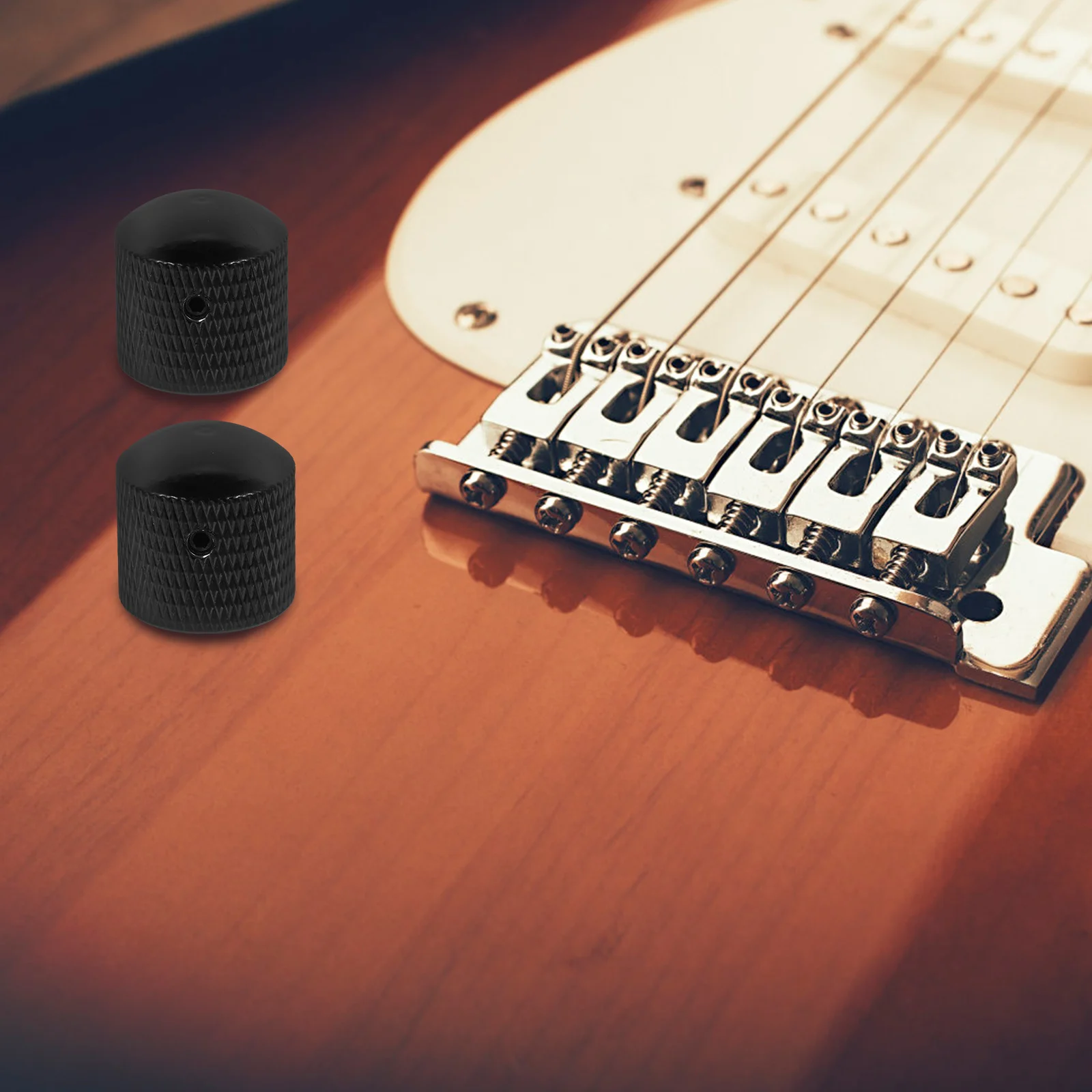 

4 Pcs Guitars Electric Knob Bass Accessories Switch for Volume Caps Black Knobs