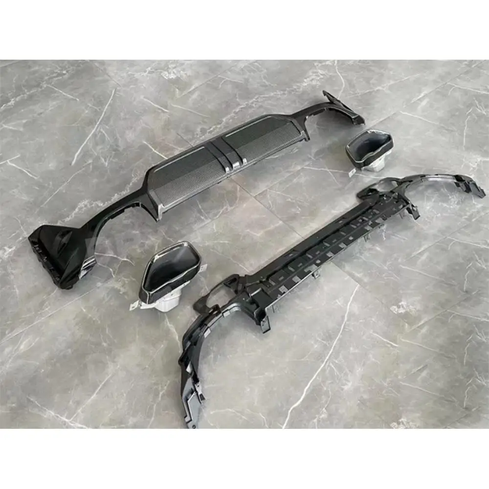M 스타일 리어 범퍼 디퓨저 스포일러 배기 팁 바디 키트, BMW 3 시리즈 G20 G28 LCI 340 2023 + 용 액세서리