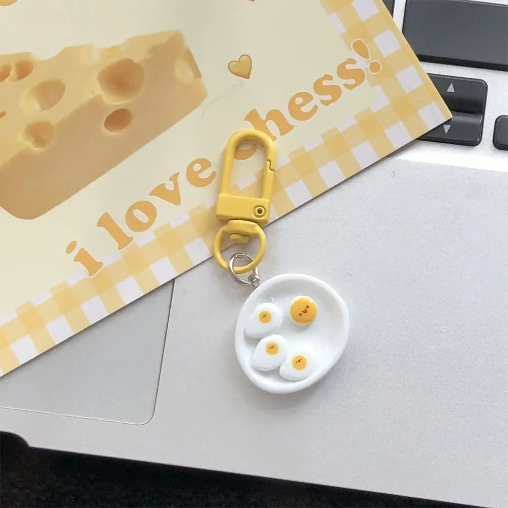 1Pcs Breakfast Plate Toast Banana Key Pendant Fun Simulation Food Play Lanyard Key Ring Ornament Cute Creative Bag Keychain