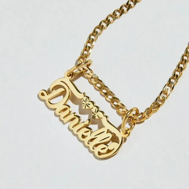 Custom Name Anklet Cuban Chain Gold Personalized Script Initial Charm Star Plated Summer Beach Jewelry Gift for Her Women Girlfr