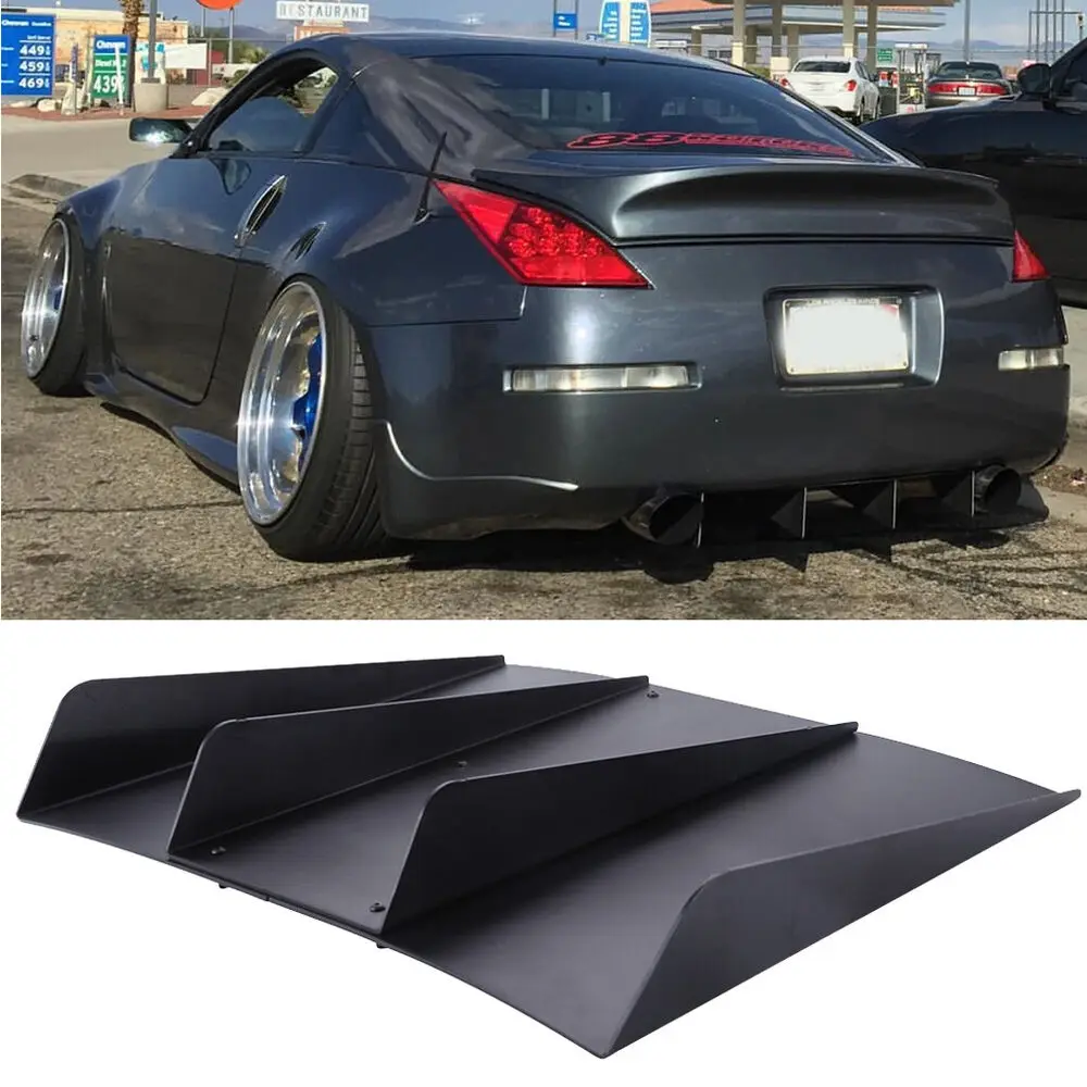 LAICY For Nissan 350Z 370Z 2003-2020 Rear Bumper Diffuser 4-Fin Spoiler Lower Lip Splitter Car Rear Splitters Lip Lower Chin