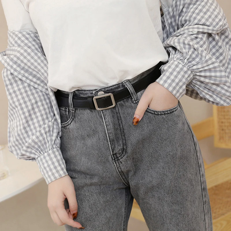 105cm Simplicity Design No-Punch Holeless Belt Women's Jeans Decoration Waistband