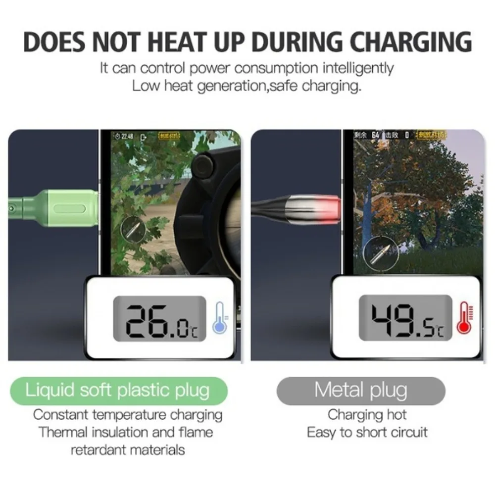 USB Charger Cable 3A Liquid Silicone Fast Charging Data Cable Micro USB Type-C 1m 2m 3m High Speed Durable Cable