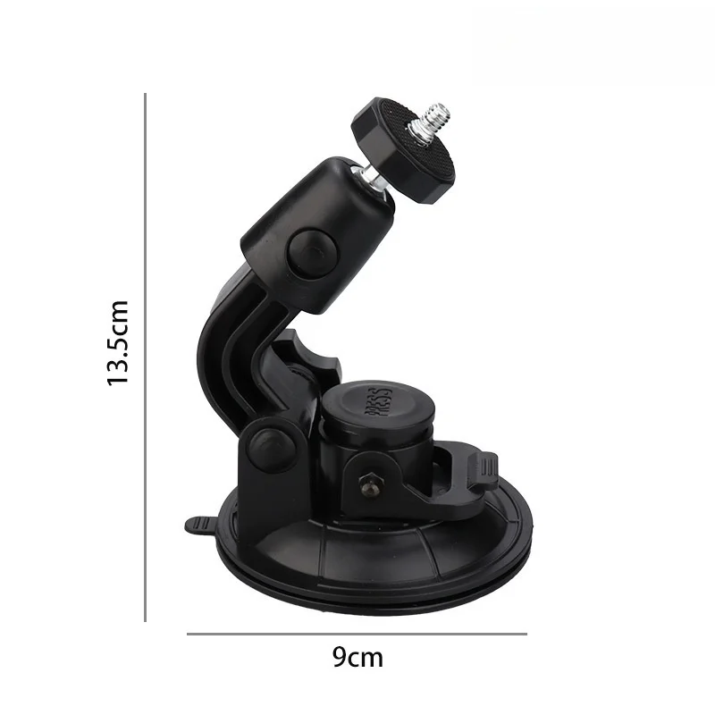 Ventosa universal para carro, 9cm, suporte de telefone ajustável, adaptador 1/4 para gopro 12 11 10 insta360 osmo action 4 3, câmera de telefone inteligente