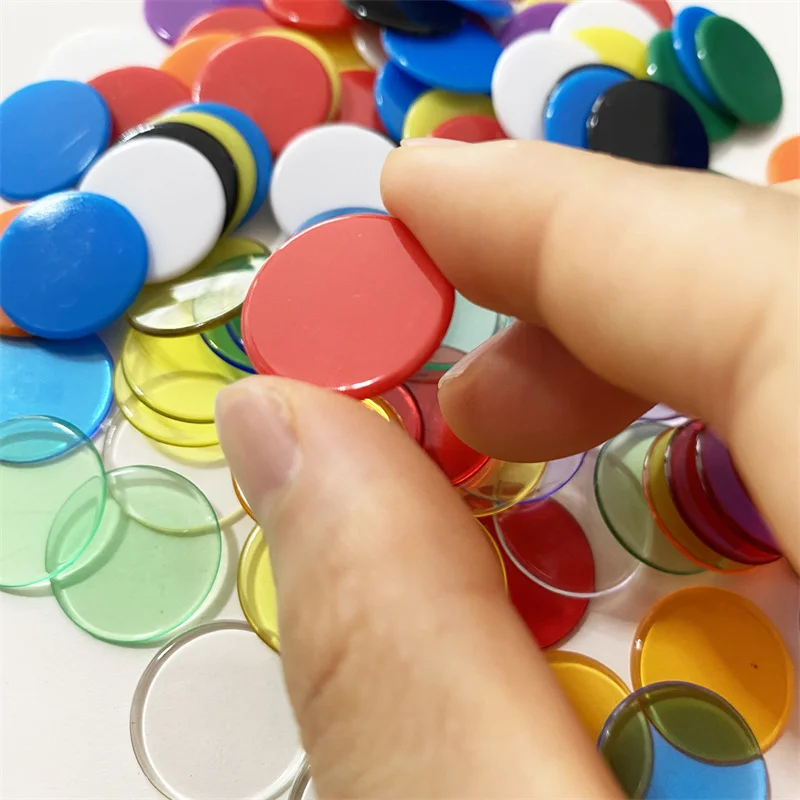 500Pcs/Lot 15 Colors Diameter 19mm Plastic Poker Chips For Token Fun Family Club Board Games Accessories