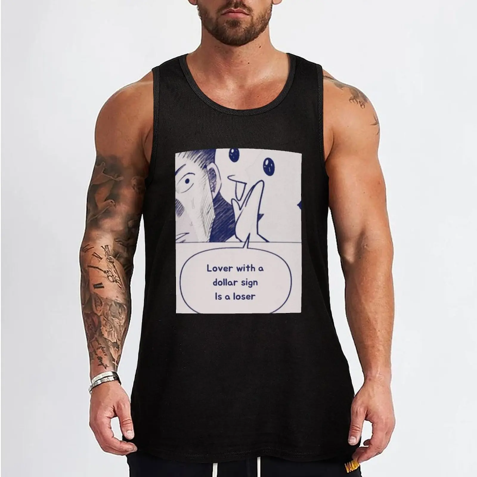 Lo$er=Lo?er (Loser=Lover)- TXT Tank Top gym shirt man sleeveless vest men summer Men's tops clothes for men