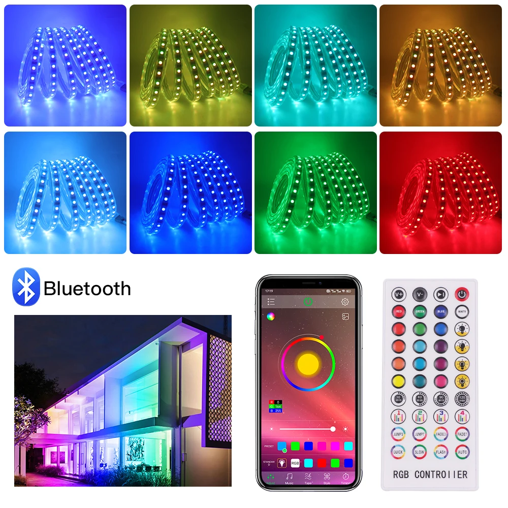 Controllo Bluetooth Controller RGB AC 220V 110V 750W controllo remoto App Musice per striscia led RGB 5050 60Leds/m