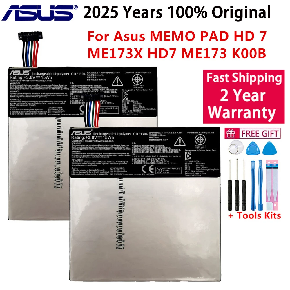 100% оригинальный новый аккумулятор C11P1304 3950 мАч для ASUS MEMO PAD HD 7 ME173X K00U K00B HD7, аккумулятор для планшетов + инструменты