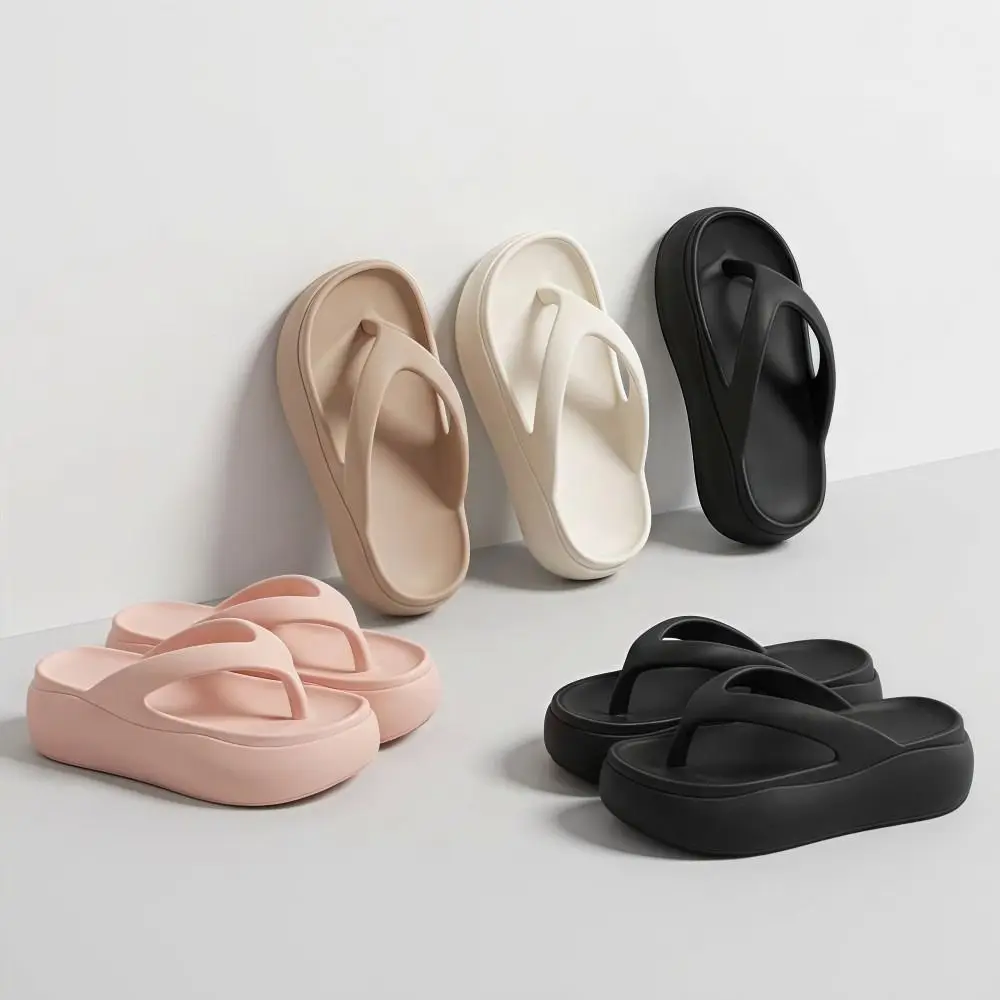 Höhenverstellbare Plateau-Slipper Rutschfeste Weiche Sohle Strand-Sandalen 5CM EVA Leichte Damen-Flip-Flops für Drinnen und Draußen – Detail 12