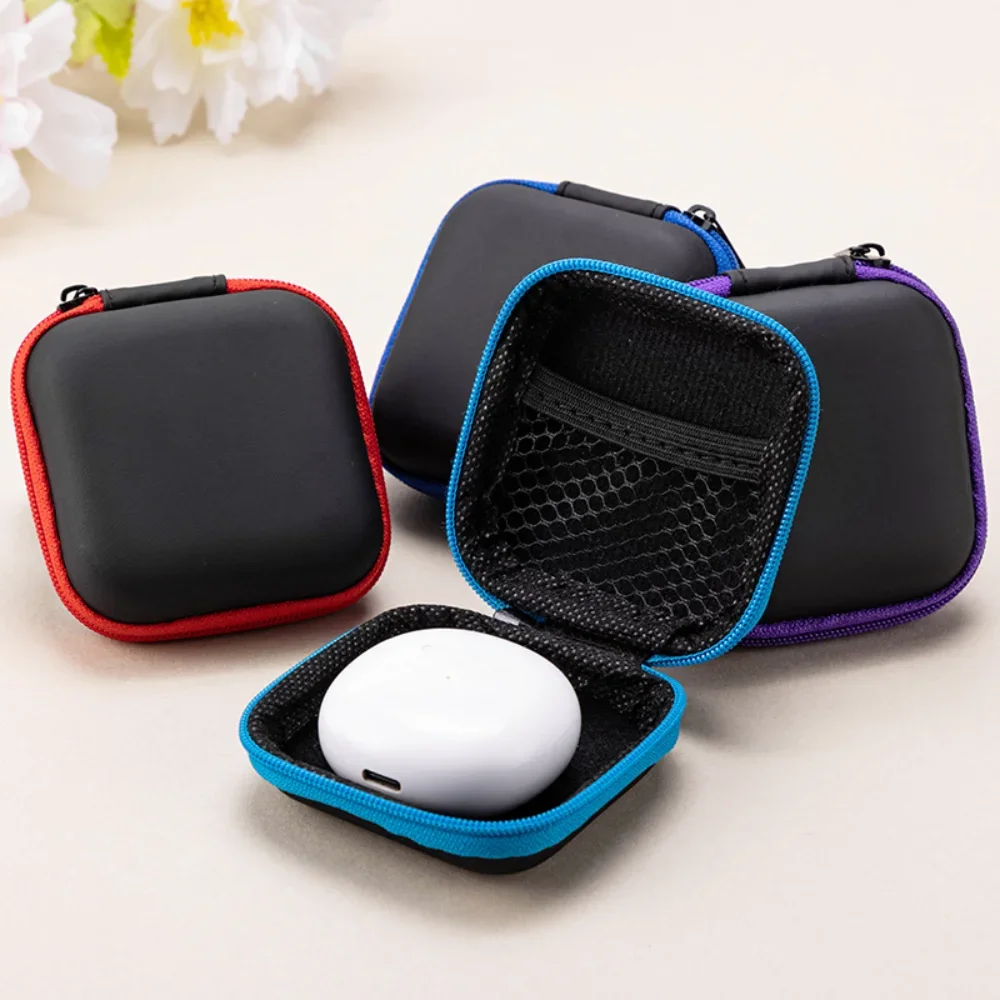 Mini Portable PU Storage Bag Pouch Carrying Bag Zipper case For Bluetooth Earphone/Charging/Data line Cable ect Accessories