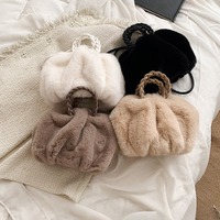 New Warm Plush Bag with Unique Design, Light Luxury and Individual Style, Single Shoulder Crossbody Bag for Autumn and Winter, Faux Rabbit Fur, Multifunctional for Commuting, Ins Style, Vacation, Leisure Travel Handbag, Christmas, Holiday, Birthday Gift