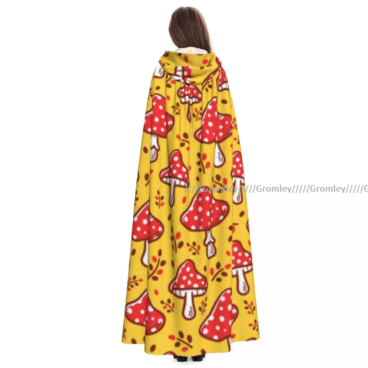 

Witch Long Hooded Robe Amanita Mushroom Halloween Cloak Cosplay Costumes for Adult