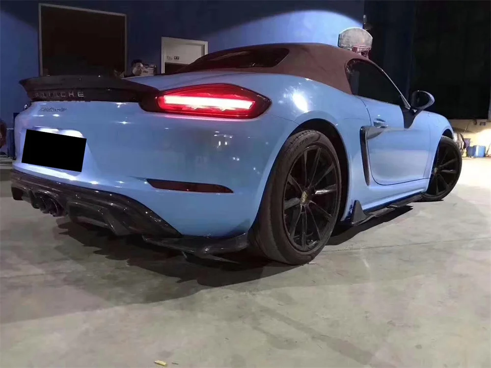 

Воздушный транспорт, подходит для модифицированных автомобильных аксессуаров Porsche Cayman Boxster 718, задний диффузор из углеродного волокна в стиле А