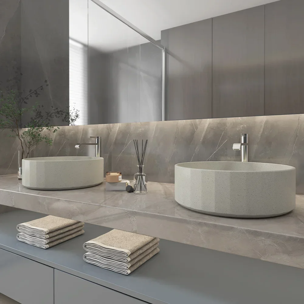 

-for Round Washbasin Countertop Bathroom Art Basin Concrete Rectangle Cabinet Hotel Commercial Table Top Cement Sink For Bathroo