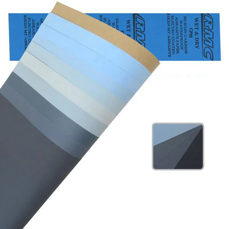 2 hojas CP38 SANDPAPER húmedo y seco 800 1000 1200 1500 2000 2500 3000 4000 5000 7000 papel abrasivo impermeable A4 230*280mm