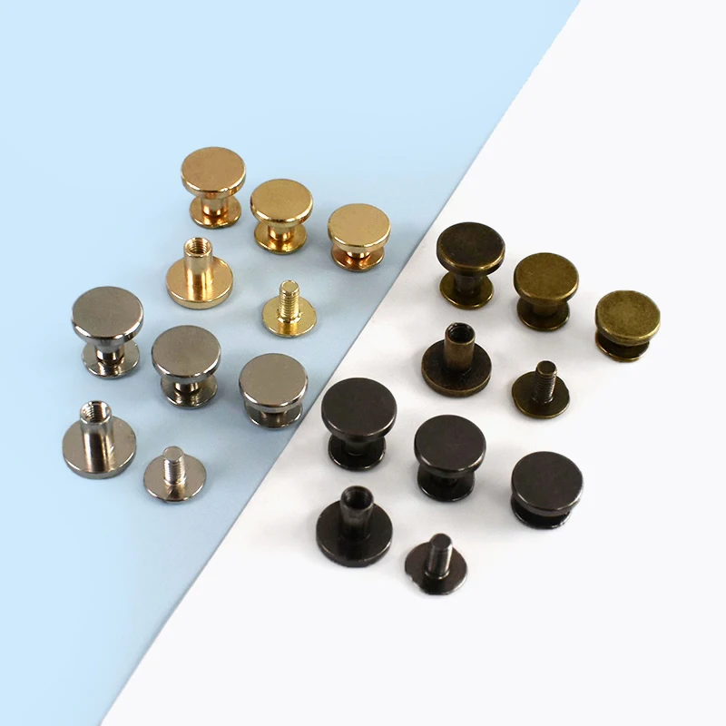 

50Pcs Meetee 5-8mm Flat Head Rivet Screws Nail Buckles for Bag Rivets Buckle Book Notebook Button Clothes DIY Hardware Accessory