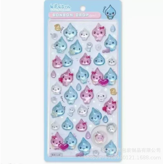 Não original pequena gota de água 3d adesivos de cristal bonito pó espumante gota de chuva senhor cristal gota cola diy adesivos decorativos