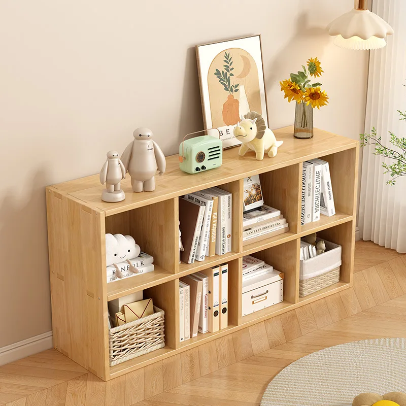 

Bookshelf Solid wood shelf Floor-to-ceiling balcony Household free combination kindergarten six or eight grid