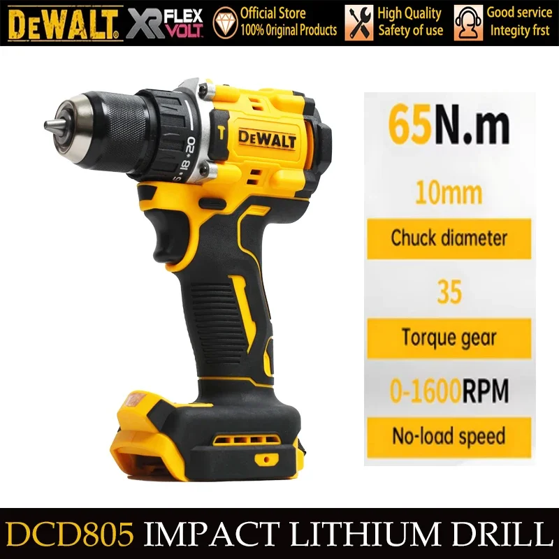 

20V DEWALT DCD805 Impact Drill Cordless Electric Screwdriver, All-rounder for Woodworking,Home Decoration and Repair