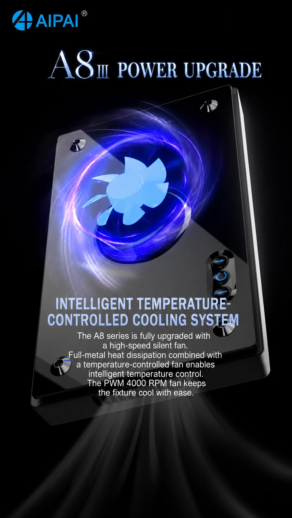 AIPAI A8 III SE PRO WiFi Smart Aquarium LED-Licht 8-Kanal-Steuerung Anpassbares Mondlicht Hohe PAR Korallenriff-Lampe für Salzwasser-Meeresaquarien – Detail 10