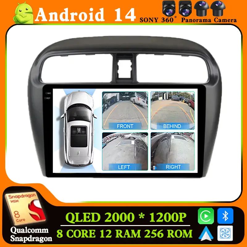 

Andoird 14 Car Radio For Mitsubishi Mirage 6 2012 - 2018 2DIN BT 4G LTE Viedo Player Wireless Carplay Auto Multimedia Navigation