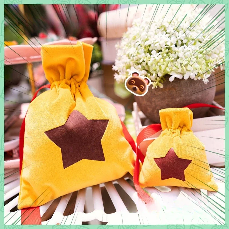 Game Animal Crossing New Horizons Cosplay Costumes Adult Unisex Short Plush Coin Purse Drawstring Bag Prop Xmas Gift Kawaii Bag