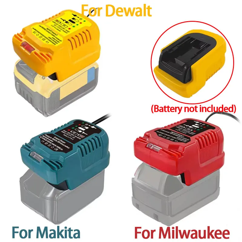 Portable Charger For Makitas/Milwaukee/Dewalt 18V 20V Lithium-Ion Battery Replace Charger Car Cigarette Lighter Plug