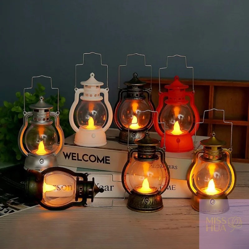レトロなオイルランプハロウィン装飾LED小さなホームパーティーランタン
