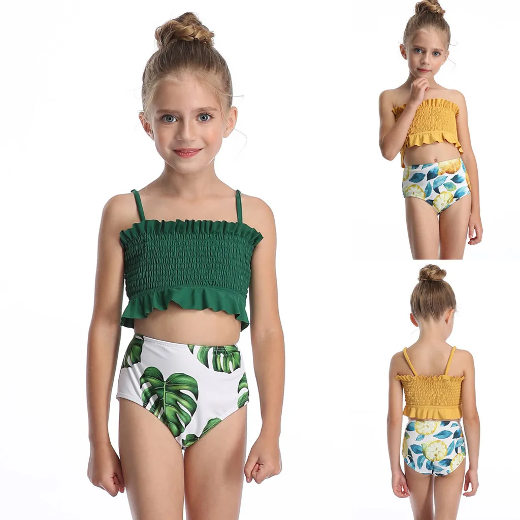 And Daughter Print Two Piece Swimsuit Matching Swimsuit Clothing Toddler Bikini set Biquini Workout Children